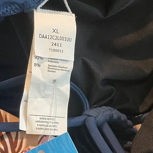 Cupshe Blue Floral Bikini XL Reversible 2 Piece Swimsuit Braided Straps Cheeky - Picture 6 of 10